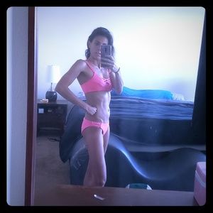 Pink tiny itsy bitsy bikin neon